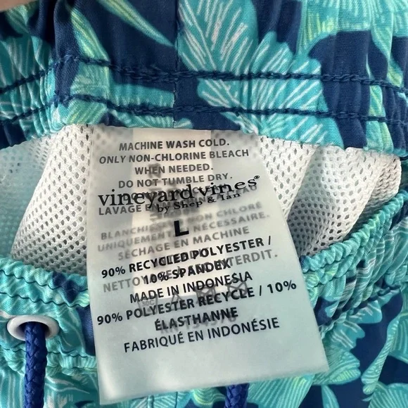 Vineyard Vines Tuna Palm 7 Inch Printed Chappy Swim Trunks Size Large